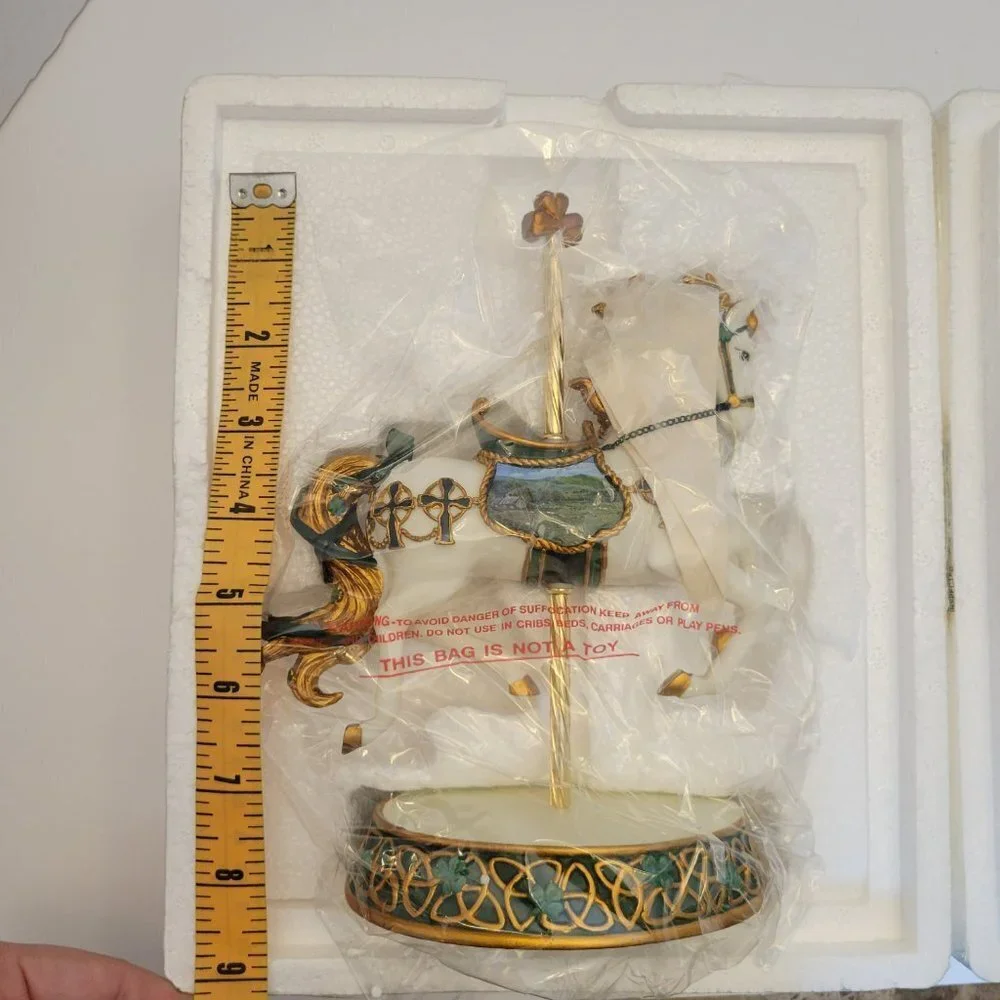 NIB The Hamilton Collection - Irish Blessing Carousel Sculpture